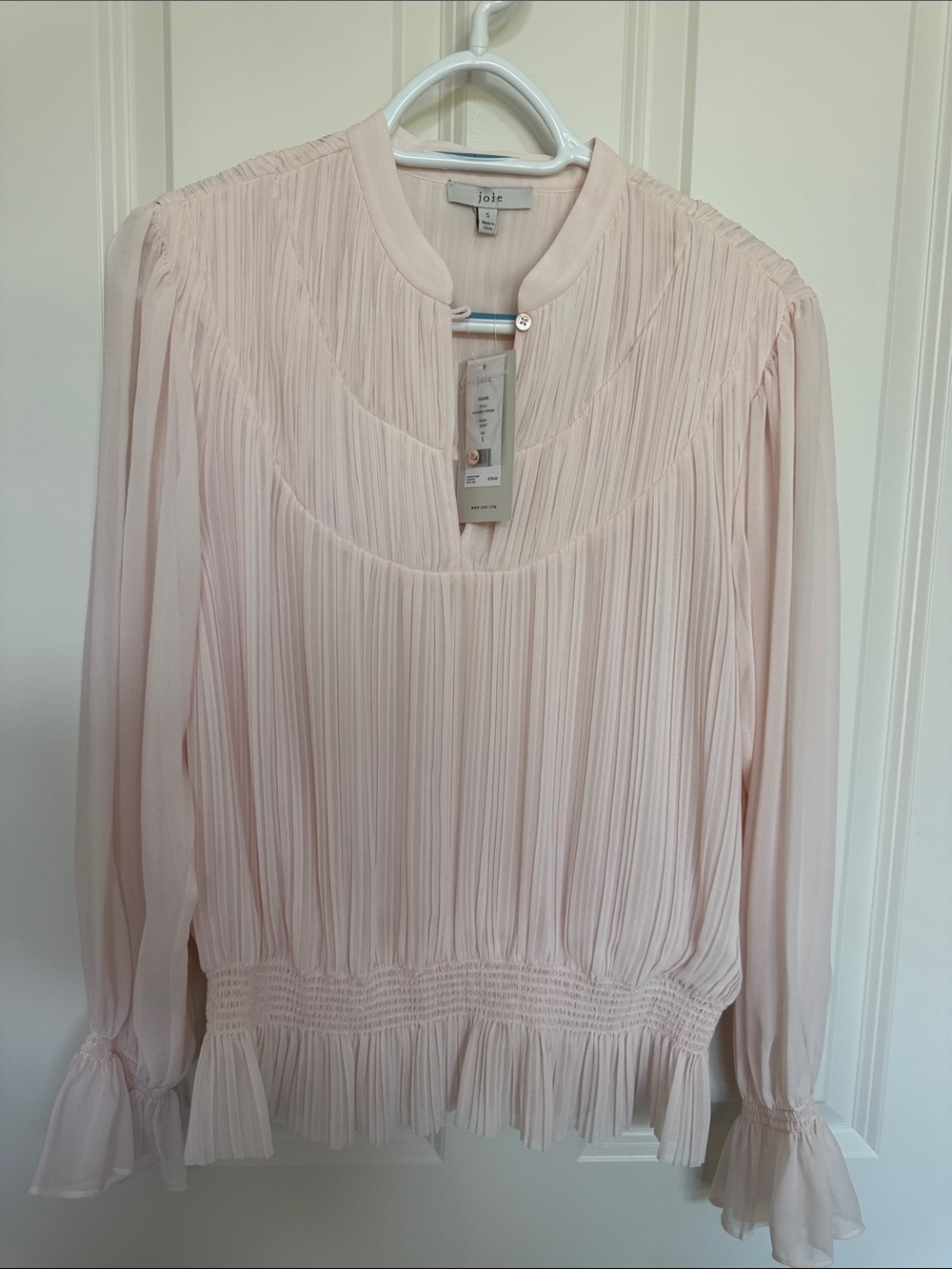 Joie Soft Blush Pleated Sleeveless Top